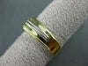 ESTATE WIDE .30CT DIAMOND 14KT TWO TONE GOLD SQUARE 3 STONE GYPSY RING #10911