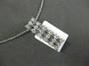 ESTATE .42CT ROUND & BAGUETTE DIAMOND 18KT WHITE GOLD 3 ROW RECTANGULAR PENDANT