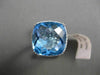 ESTATE EXTRA LARGE 13.98CT DIAMOND & AAA BLUE TOPAZ 14K WHITE GOLD FILIGREE RING