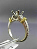 ESTATE .42CT BAGUETTE DIAMOND 18K TWO TONE GOLD SEMI MOUNT ENGAGEMENT RING #1039