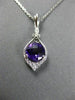 ESTATE 2.02CT DIAMOND & AAA AMETHYST 14KT WHITE GOLD FILIGREE MILGRAIN PENDANT