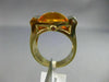 ESTATE MASSIVE 8.99CT DIAMOND & CITRINE & RUBY 14K YELLOW GOLD SQUARE FUN RING