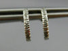 ESTATE SMALL .08CT DIAMOND 14K WHITE GOLD 3D SEMI HOOP CLASSIC MILGRAIN EARRINGS