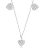 ESTATE .49CT DIAMOND 14KT WHITE GOLD PAVE MULTI HEART BY THE YARD LOVE NECKLACE