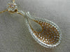 ESTATE .95CT WHITE & PINK DIAMOND 18K WHITE & ROSE GOLD FLOWER TEAR DROP PENDANT