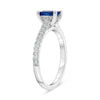 1.09CT DIAMOND & AAA SAPPHIRE 14KT WHITE GOLD OVAL SEMI ETERNITY ENGAGEMENT RING