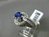 ESTATE LARGE 1.40CT DIAMOND & TANZINITE 14KT WHITE GOLD FILIGREE ENGAGEMENT RING