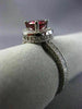 WIDE 1.2CT DIAMOND & AAA PINK TOURMALINE 14K WHITE GOLD FILIGREE ENGAGEMENT RING