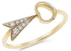 ESTATE .08CT DIAMOND 14KT YELLOW GOLD CLASSIC ARROW TO YOUR HEART LOVE FUN RING