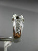 ESTATE 1.39CT DIAMOND & AAA SAPPHIRE 14K WHITE GOLD 3D GREEK KEY ENGAGEMENT RING