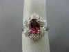 LARGE 1.89CT DIAMOND & AAA OVAL PINK TOURMALINE 14KT WHITE GOLD ENGAGEMENT RING