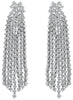 EXTRA LARGE 17.4CT DIAMOND 18K WHITE GOLD MULTI ROW CHANDELIER COCKTAIL EARRINGS
