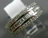 WIDE 1.36CT ROUND & BAGUETTE DIAMOND 18KT WHITE GOLD SEMI ETERNITY WEDDING RING