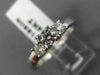 ESTATE .56CT ROUND DIAMOND 14KT WHITE GOLD 3 STONE SQUARE ENGAGEMENT RING #18806
