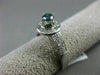 ESTATE 1.59CT WHITE & BLUE DIAMOND 14KT WHITE GOLD 3D SOLITAIRE ENGAGEMENT RING