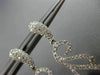 ESTATE LARGE 1.19CT ROUND DIAMOND 18KT WHITE GOLD 3D WAVE LEAF HANGING EARRINGS
