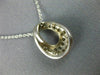 ESTATE .27CT ROUND CUT DIAMOND 14KT WHITE GOLD 3D TEAR DROP FUN FLOATING PENDANT