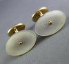 ANTIQUE AAA MOTHER OF PEARL 14K YELLOW GOLD CLASSIC HANDCRAFTED CUFF LINK #26424