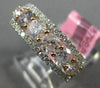 WIDE 1.68CT WHITE & PINK DIAMOND 18K WHITE & ROSE GOLD 3D HALO ANNIVERSARY RING