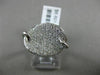 ESTATE WIDE .56CT ROUND DIAMOND 18K WHITE GOLD 3D OVAL WAVE PAVE FUN RING FG VVS