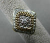 ESTATE LARGE .35CT DIAMOND 14K TWO TONE GOLD 3D SQUARE HALO FILIGREE RING #21995