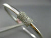 ESTATE .42CT DIAMOND 14K WHITE GOLD 3D SQUARE BOW DESIGN CLASSIC BANGLE BRACELET