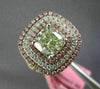 GIA LARGE 2.69CT MULTI COLOR DIAMOND 18KT WHITE & ROSE 3D SQUARE ENGAGEMENT RING