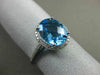 ESTATE WIDE 2.20CT DIAMOND & AAA BLUE TOPAZ 14K WHITE GOLD CLASSIC MILGRAIN RING
