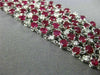 ESTATE EXTRA WIDE 38.47CT DIAMOND RUBY 18KT WHITE GOLD 3D ETOILE TENNIS BRACELET