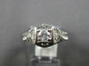 ESTATE .40CT DIAMOND PLATINUM 3D CLASSIC FILIGREE SQUARE ENGAGEMENT RING