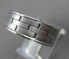 ESTATE WIDE 14KT WHITE GOLD SOLID BRICK DESIGN MENS WEDDING BAND RING 7mm #23144