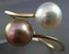 ESTATE LARGE AAA WHITE & PINK SOUTH SEA PEARL 18K ROSE GOLD LOVE BANGLE BRACELET
