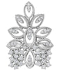 EXTRA LARGE .93CT DIAMOND 18KT WHITE GOLD 3D MULTI LEAF OPEN FILIGREE CROWN RING