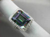ESTATE 4.76CTW DIAMOND & AAA MYSTIC TOPAZ 14KT WHITE GOLD HALO 3D FILIGREE RING