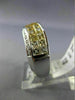 ESTATE 2.72CT DIAMOND YELLOW SAPPHIRE 14K WHITE GOLD GRADUATING CRISS CROSS RING