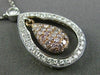 ESTATE .85CT WHITE & PINK DIAMOND 18KT WHITE & ROSE GOLD 3D TEAR DROP NECKLACE