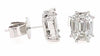 ESTATE .59CT DIAMOND 14KT WHITE GOLD 3D ASSCHER INVISIBLE OCTAGON STUD EARRINGS