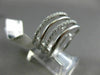 ESTATE WIDE .38CT DIAMOND 14K WHITE GOLD MULTI ROW MULTI WAVE SEMI ETERNITY RING