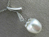 ESTATE LARGE DIAMOND 14K WHITE GOLD SOUTH SEA PEARL STRAWBERRY FLOATING PENDANT