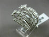 LARGE 3.28CT ROUND & MARQUISE DIAMOND 18KT WHITE GOLD CRISS CROSS MULTI ROW RING
