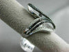 ESTATE MASSIVE 3.18CT WHITE & BLACK DIAMOND 14K WHITE GOLD 3D LEAF COCKTAIL RING