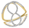 ESTATE WIDE .34CT DIAMOND 14KT YELLOW GOLD 3D INFINITY LOVE FUN RING