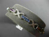 ESTATE 4.18CT DIAMOND MULTI COLOR SAPPHIRE 14K WHITE GOLD X LOVE TENNIS BRACELET