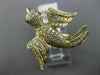ESTATE WIDE 1.31CT WHITE & BLACK DIAMOND 14KT YELLOW GOLD 3D HAPPY BIRD FUN RING