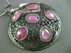 ESTATE LARGE 1.36CT DIAMOND & AAA PINK SAPPHIRE 14KT BLACK GOLD FILIGREE PENDANT