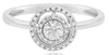 .10CT DIAMOND 14KT WHITE GOLD 3D ROUND DOUBLE HALO FLORAL FRIENDSHIP LOVE RING