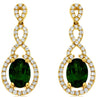 2.32CT DIAMOND & AAA RUSSALITE 14K YELLOW GOLD 3D OVAL INFINITY HANGING EARRINGS