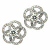 ESTATE .82CT ROUND DIAMOND 18KT WHITE GOLD 3D CLASSIC SWIRL FLOWER STUD EARRINGS