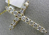 ESTATE LARGE .70CT DIAMOND 14KT YELLOW GOLD 3D CLASSIC CROSS FLOATING PENDANT