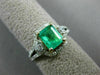 ESTATE 1.77CT DIAMOND & AAA EMERALD 14KT 2 TONE GOLD SQUARE HALO ENGAGEMENT RING